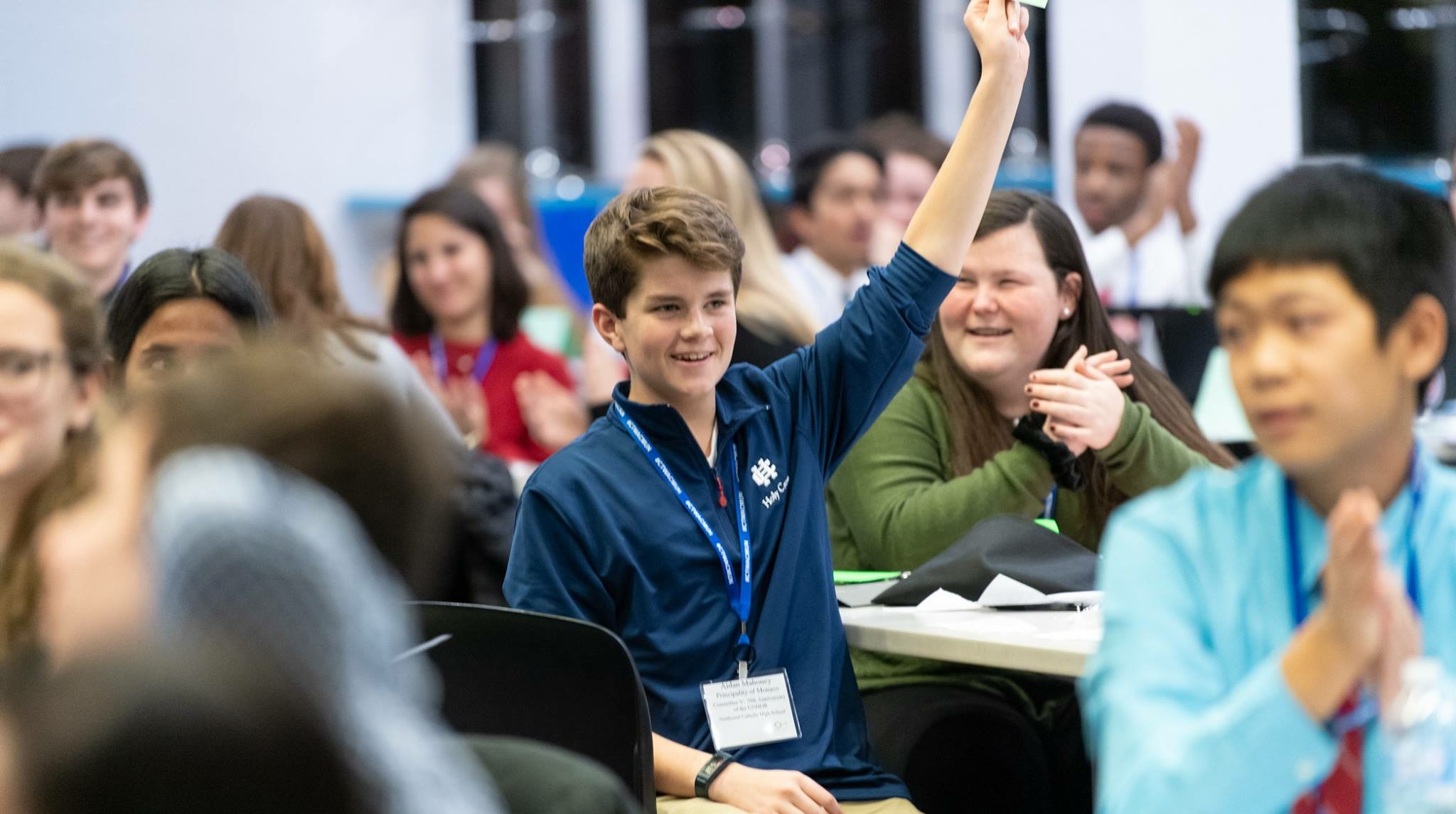 Student raising hand